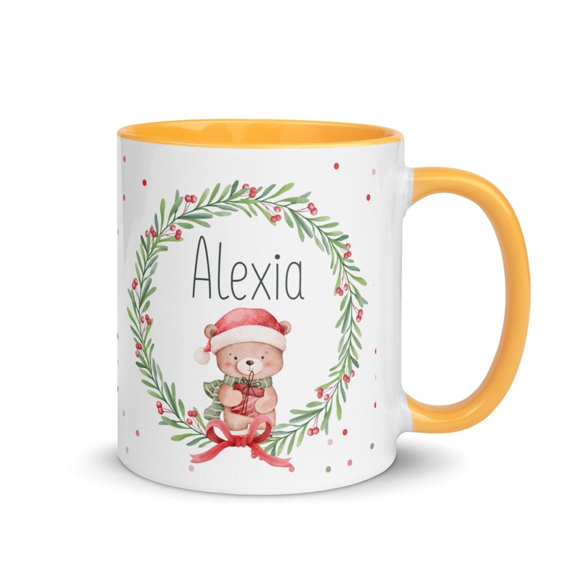 Taza Navideña Personalizada Osito Guirnalda Nanetes - Nanetes